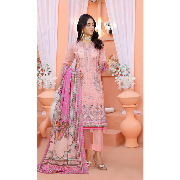 Bin Hameed Mallika Lawn Printed Embroidered Unstitched 3Pcs Suit - TS-59