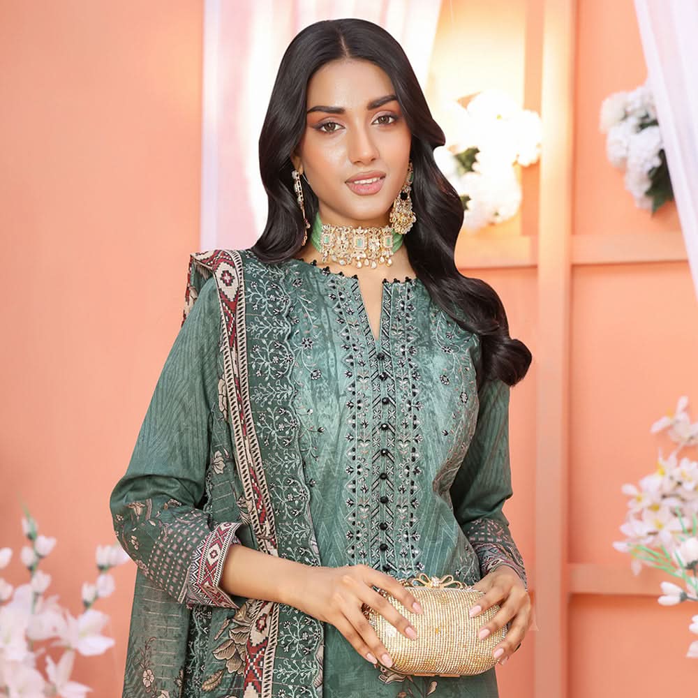 Bin Hameed Mallika Lawn Printed Embroidered Unstitched 3Pcs Suit - TS-64, Women, 3Pcs Shalwar Suit, Rana Arts, Chase Value
