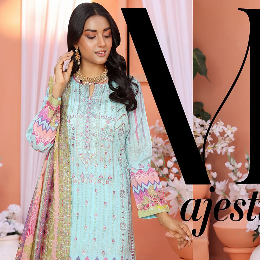 Bin Hameed Mallika Lawn Printed Embroidered Unstitched 3Pcs Suit - TS-56, Women, 3Pcs Shalwar Suit, Rana Arts, Chase Value