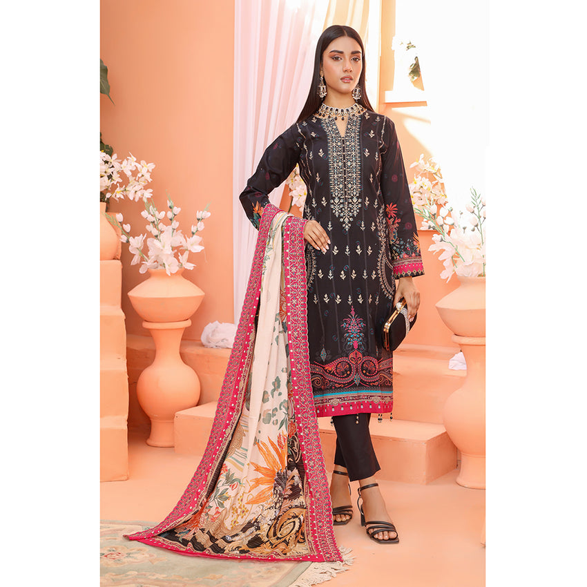 Bin Hameed Mallika Lawn Printed Embroidered Unstitched 3Pcs Suit - TS-57