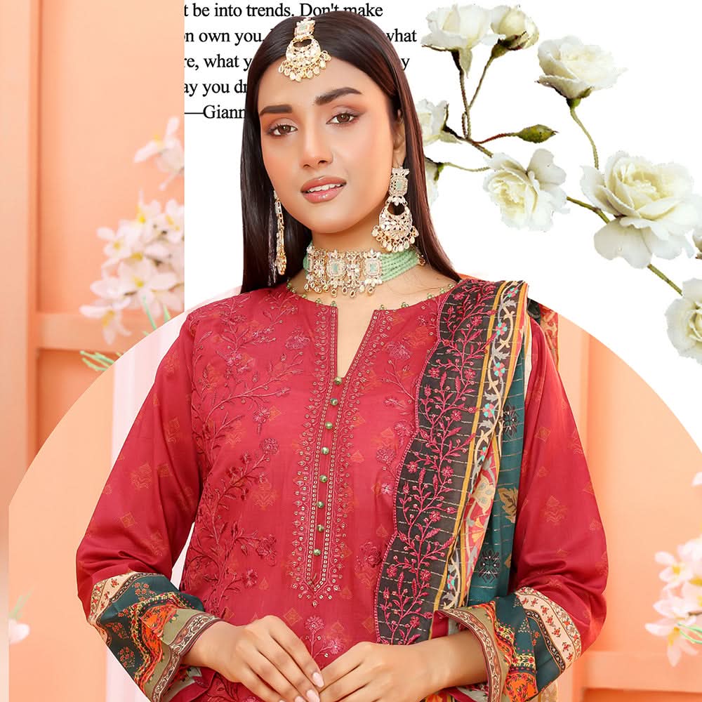 Bin Hameed Mallika Lawn Printed Embroidered Unstitched 3Pcs Suit - TS-62, Women, 3Pcs Shalwar Suit, Rana Arts, Chase Value