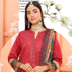 Bin Hameed Mallika Lawn Printed Embroidered Unstitched 3Pcs Suit - TS-62