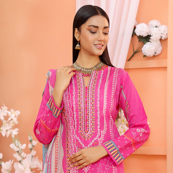 Bin Hameed Mallika Lawn Printed Embroidered Unstitched 3Pcs Suit - TS-60, Women, 3Pcs Shalwar Suit, Rana Arts, Chase Value