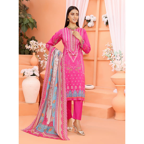 Bin Hameed Mallika Lawn Printed Embroidered Unstitched 3Pcs Suit - TS-60, Women, 3Pcs Shalwar Suit, Rana Arts, Chase Value