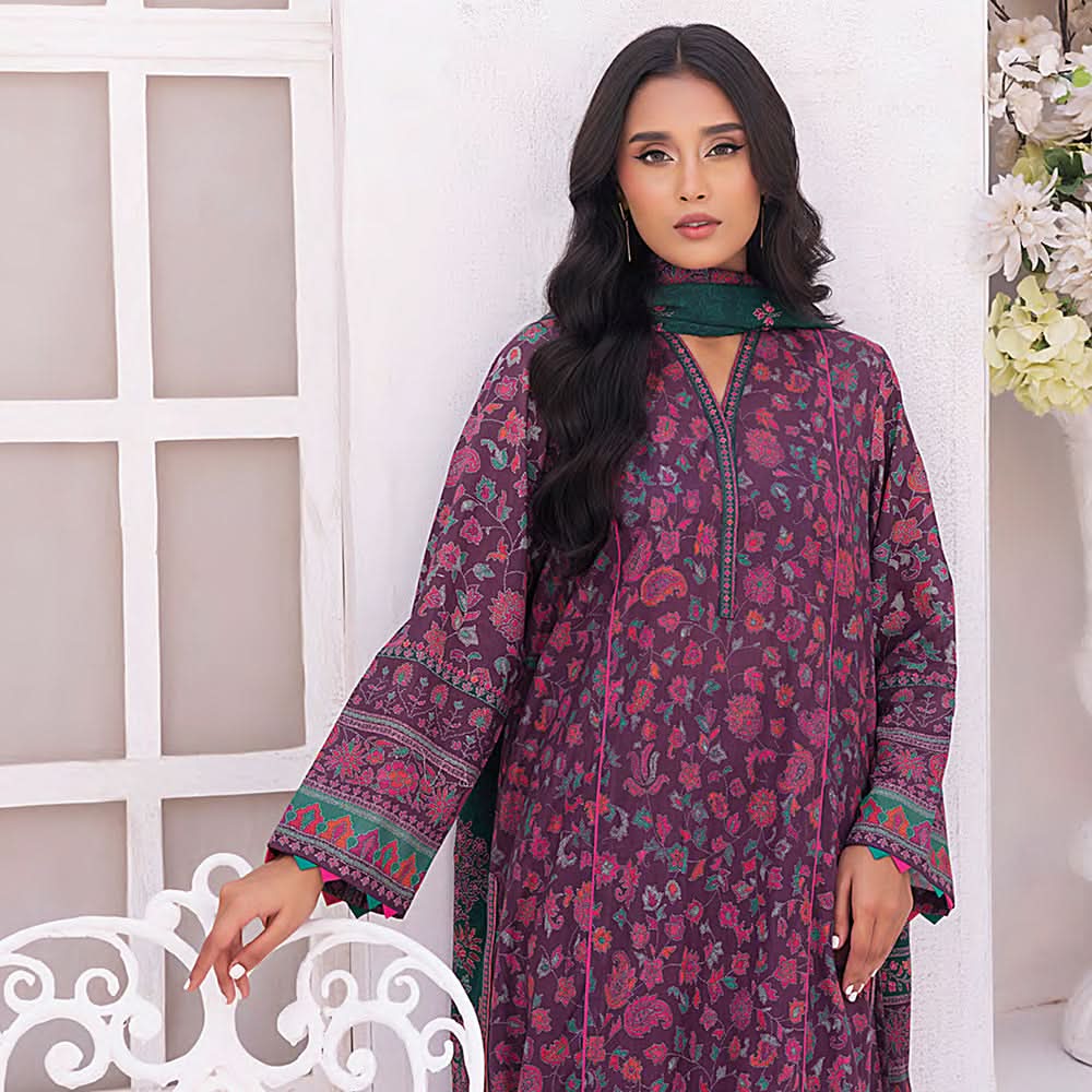 Mirha Printed Lawn Unstitched 3Pcs Suit - MP-0025, Women, 3Pcs Shalwar Suit, MTC Fabric, Chase Value