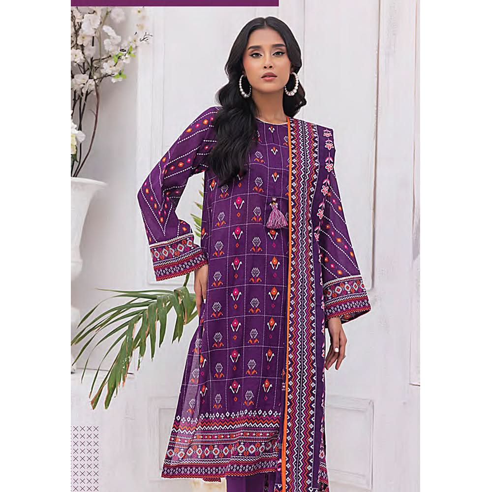 Mirha Printed Lawn Unstitched 3Pcs Suit - MP-0026, Women, 3Pcs Shalwar Suit, MTC Fabric, Chase Value