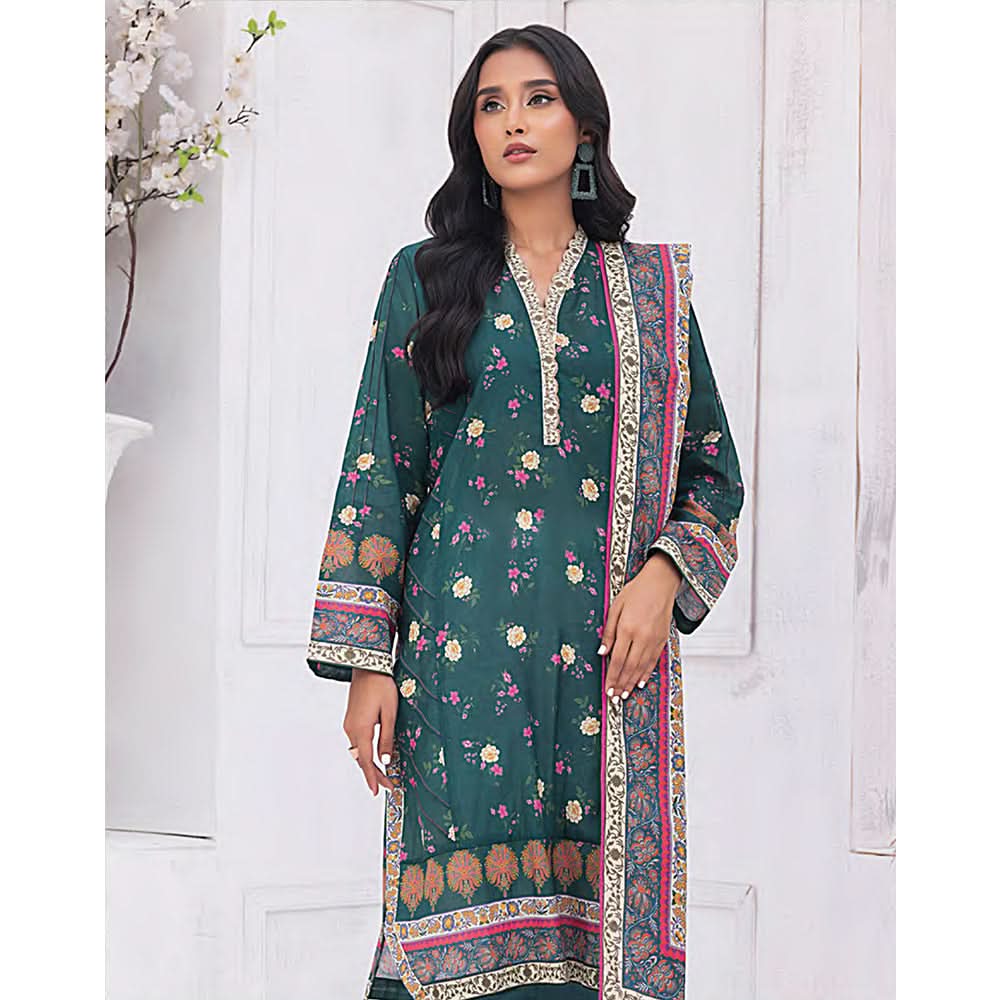 Mirha Printed Lawn Unstitched 3Pcs Suit - MP-0028, Women, 3Pcs Shalwar Suit, MTC Fabric, Chase Value