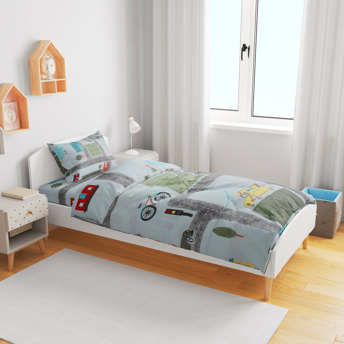 Kids Characters Single Bedsheet - Multi Color, Single Size Bed Sheet, Chase Value, Chase Value
