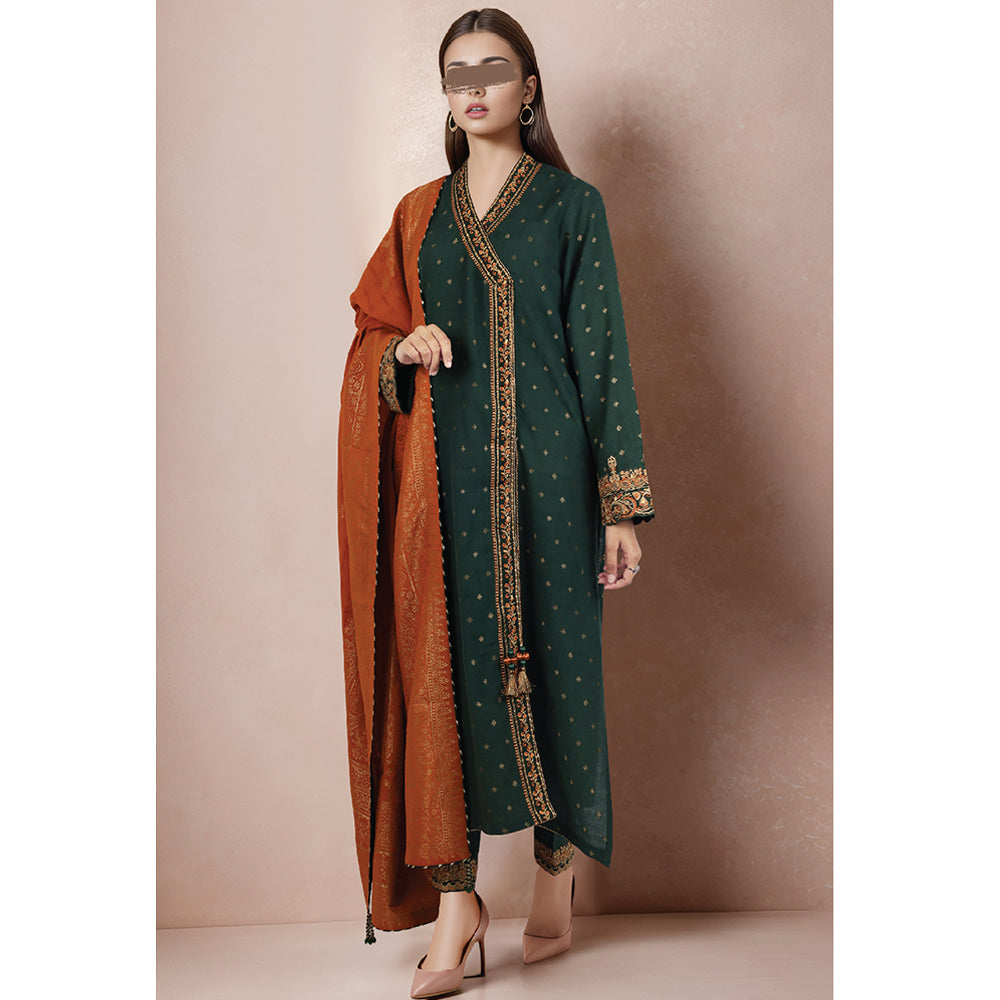 Saya Jacquard Printed Embroidered Unstitched 3Pcs Suit - E09, Women, 3Pcs Shalwar Suit, Saya, Chase Value