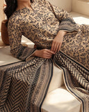 Malhar Printed Karandi Suit - 3 Pc by VS Textile