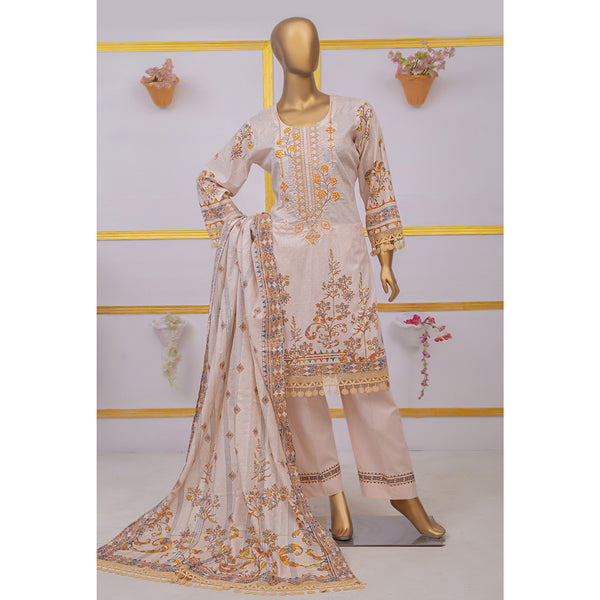 Imwaj Maria Lawn Printed Embroirded With Diamond Dupatta 3Pcs Suit - 5