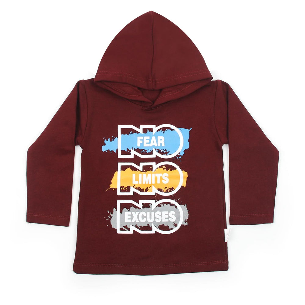 Boys Full Sleeves Hoodie - Maroon, Boys Hoodies & Sweat Shirts, Chase Value, Chase Value