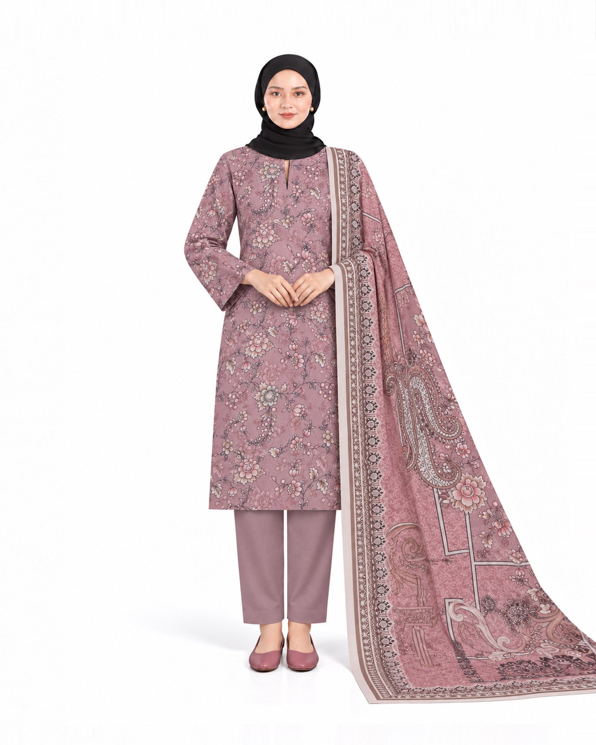 Al Jannat Dhanak Printed Suit - 3 Pc