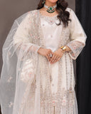 Dr Haris Maxi Front Open Luxury Semi-Stitched Maxi - 5