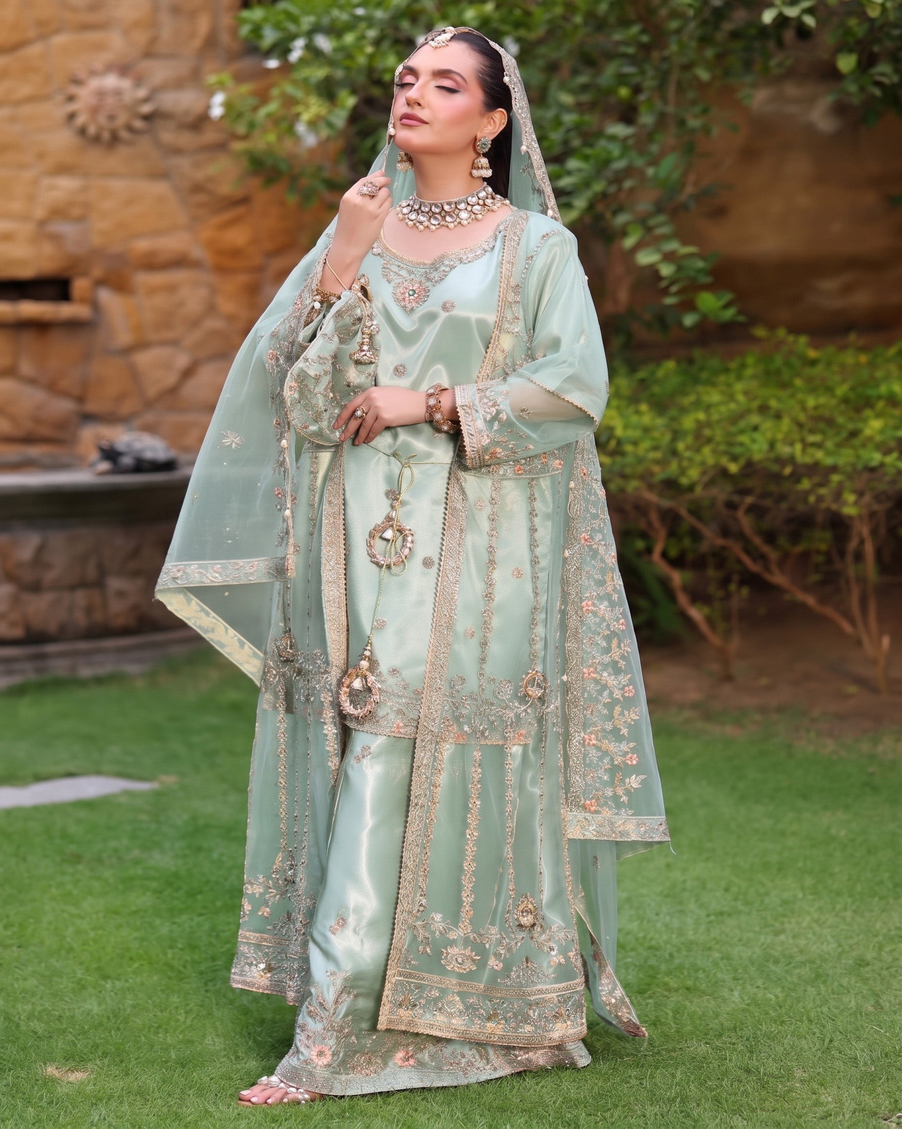 Dr Haris Maxi Front Open Luxury Semi-Stitched Maxi - 1