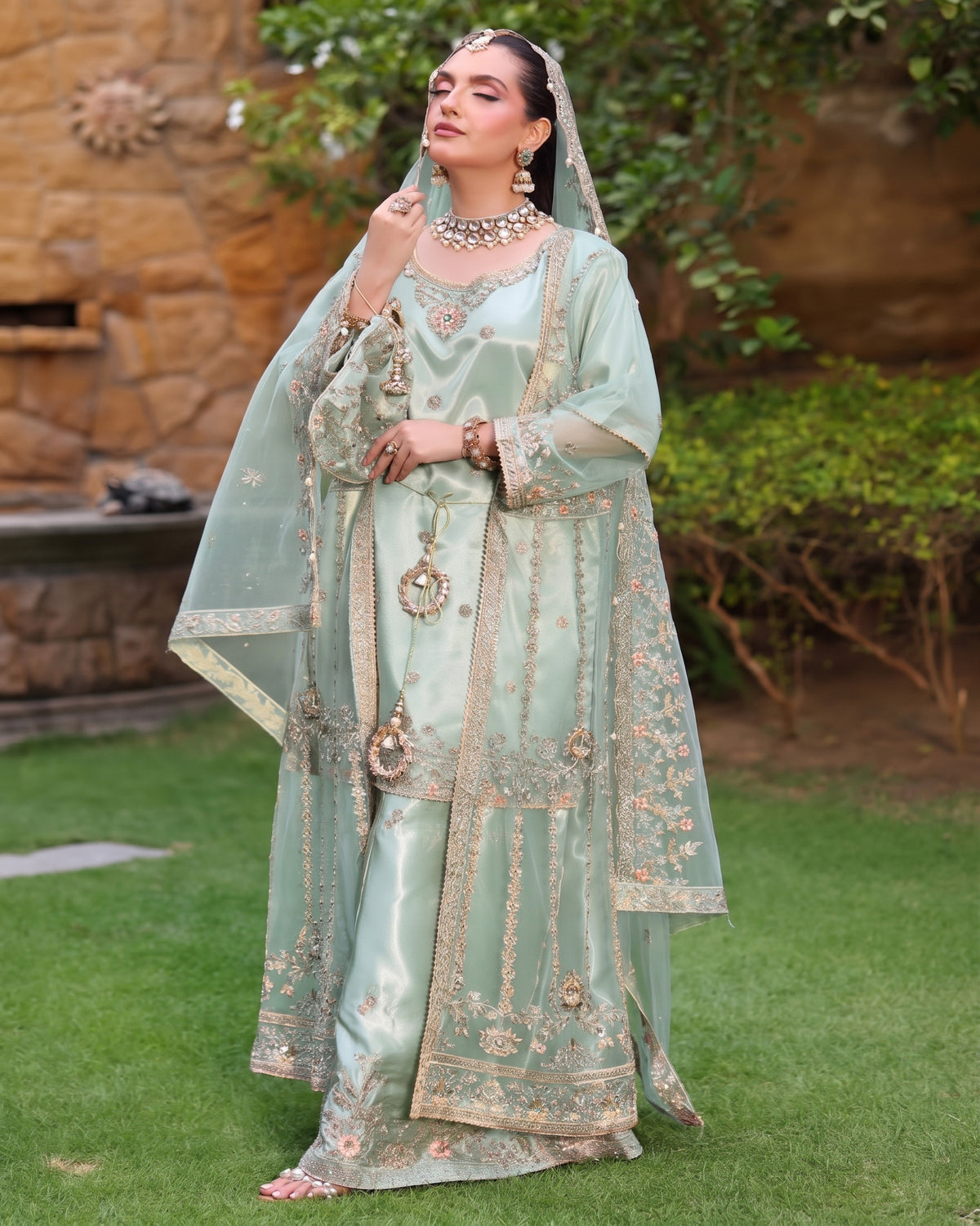 Dr Haris Maxi Front Open Luxury Semi-Stitched Maxi - 1