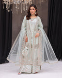 Dr Haris Maxi Front Open Luxury Semi-Stitched Maxi - 3
