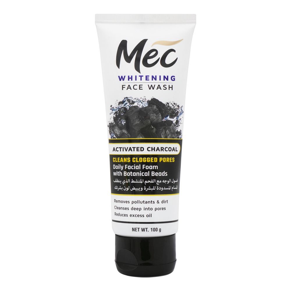 Mec Whitening Activated Charcoal Face Wash, 100g, Face Washes, Mec, Chase Value