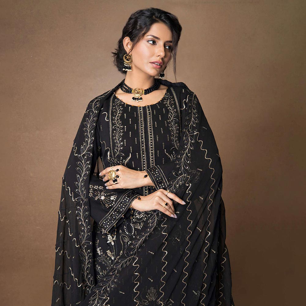 Mehnaz Luxury Fancy  Embroidered Lawn 3Pcs Unstitched Suit - 1, Women, 3Pcs Shalwar Suit, Mi Creation, Chase Value