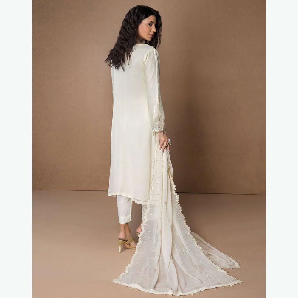 Mehnaz Luxury Fancy  Embroidered Lawn 3Pcs Unstitched Suit - 5, Women, 3Pcs Shalwar Suit, Mi Creation, Chase Value