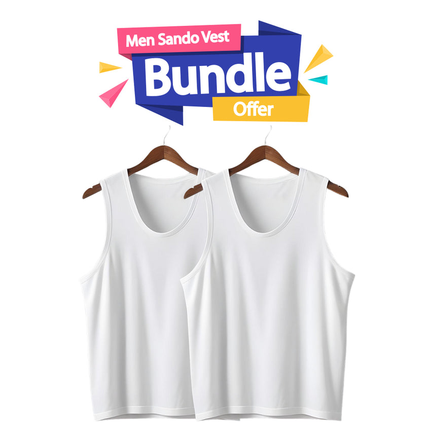 Jockey Men's 2 Pack Set Sando Vest - White