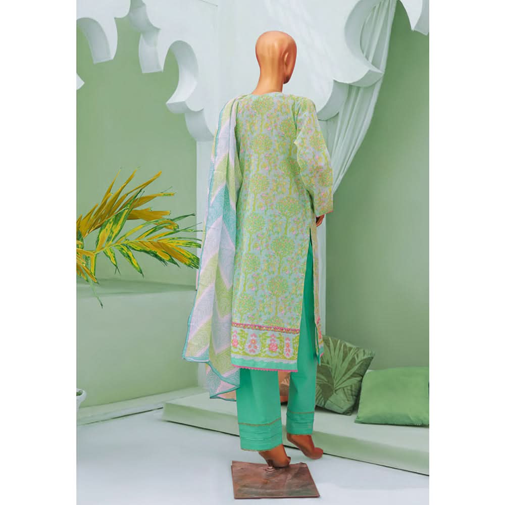 Minahil Printed Lawn Embroidered 3Pcs Suit with Bember Dupatta - 9, Women, 3Pcs Shalwar Suit, Leeds Textile, Chase Value