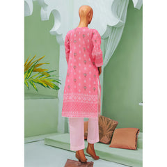 Minahil Printed Lawn Embroidered 3Pcs Suit with Bember Dupatta - 6