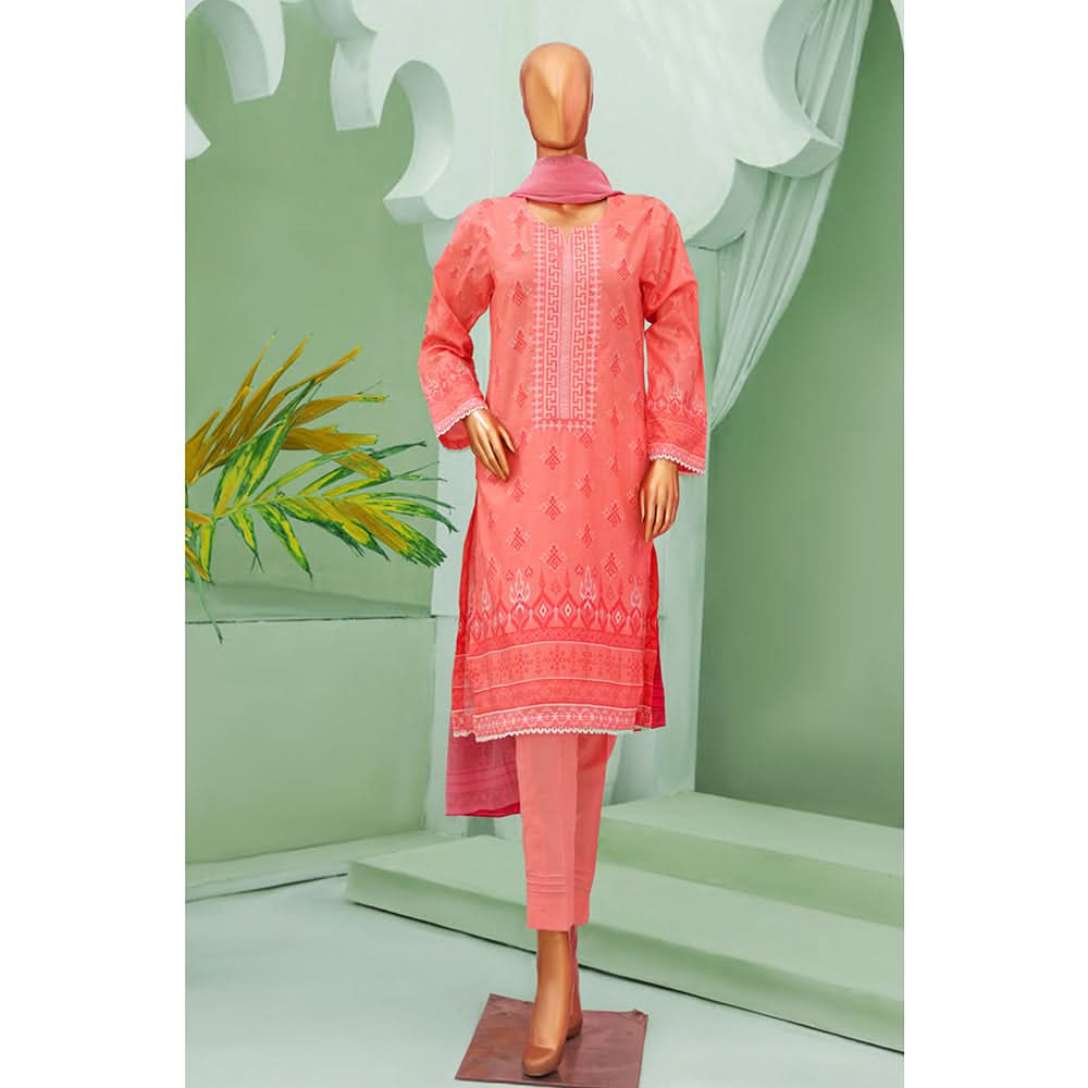 Minahil Printed Lawn Embroidered 3Pcs Suit with Bember Dupatta - 3, Women, 3Pcs Shalwar Suit, Leeds Textile, Chase Value