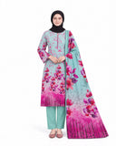 Al Jannat Karandi Printed Suit - 3 Pc