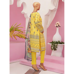 Mishal Printed Lawn Embroidered 3Pcs Suit with Bember Dupatta - 8, Women, 3Pcs Shalwar Suit, Leeds Textile, Chase Value