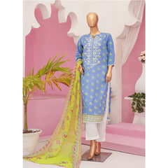 Mishal Printed Lawn Embroidered 3Pcs Suit with Bember Dupatta - 5, Women, 3Pcs Shalwar Suit, Leeds Textile, Chase Value