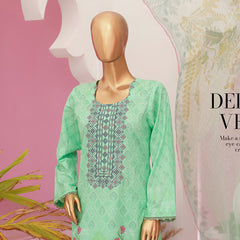 Mishal Printed Lawn Embroidered 3Pcs Suit with Bember Dupatta - 4