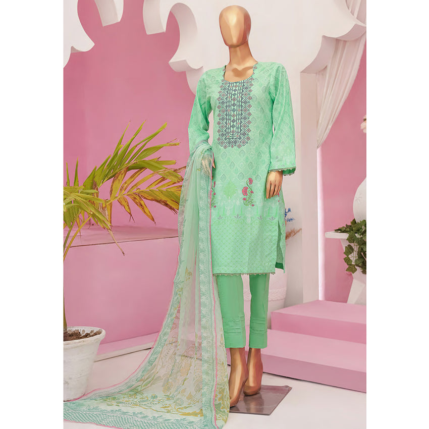 Mishal Printed Lawn Embroidered 3Pcs Suit with Bember Dupatta - 4, Women, 3Pcs Shalwar Suit, Leeds Textile, Chase Value