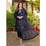 Schick Munsha Chiffon Fancy Embroidered Semi Stich 3Pcs Suit - 5, Women, 3Pcs Shalwar Suit, Mi Creation, Chase Value