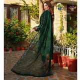 Schick Munsha Chiffon Fancy Embroidered Semi Stich 3Pcs Suit - 3, Women, 3Pcs Shalwar Suit, Mi Creation, Chase Value