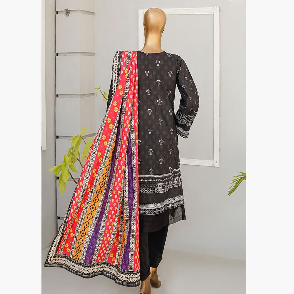 Musfirah Digital Lawn Printed 3Pcs Unstitched Suit, Women, 3Pcs Shalwar Suit, Leeds Textile, Chase Value