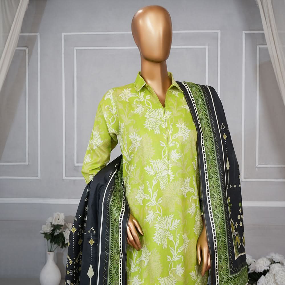 Leeds Muskan Digital Lawn Printed 3Pcs Unstitched Suit Cord's With Dupatta, Women, 3Pcs Shalwar Suit, Leeds Textile, Chase Value