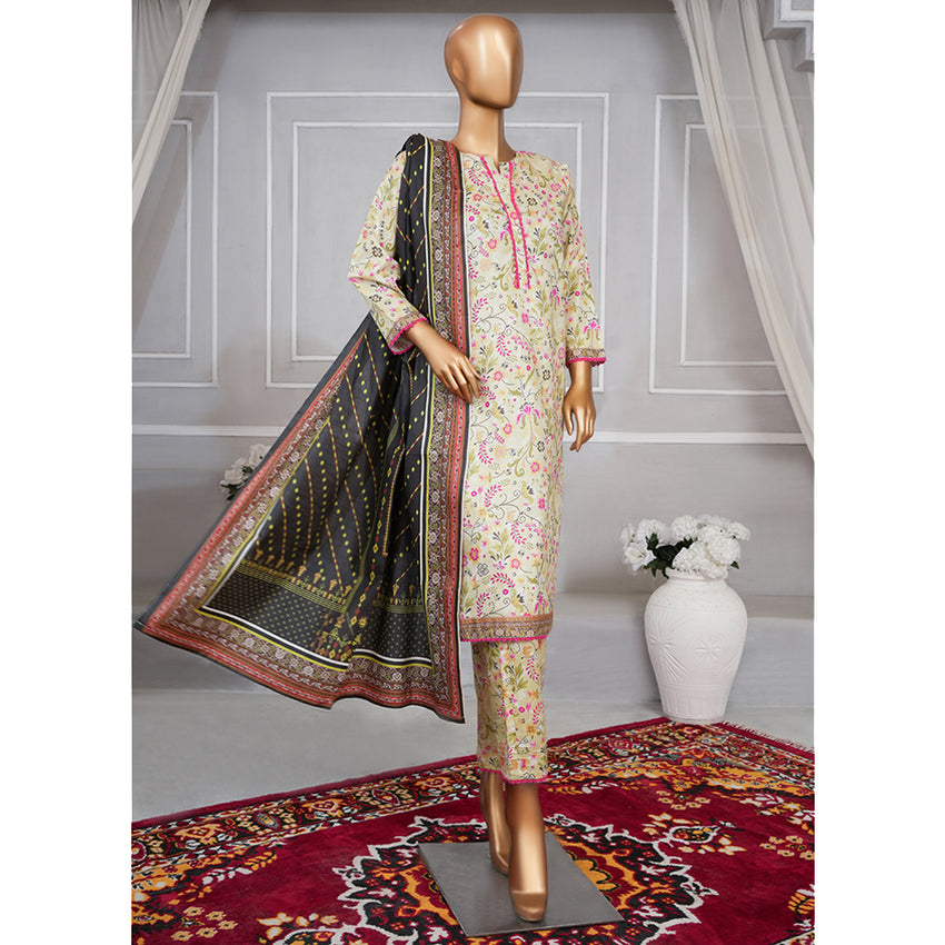 Leeds Muskan Digital Lawn Printed 3Pcs Unstitched Suit Cord's With Dupatta