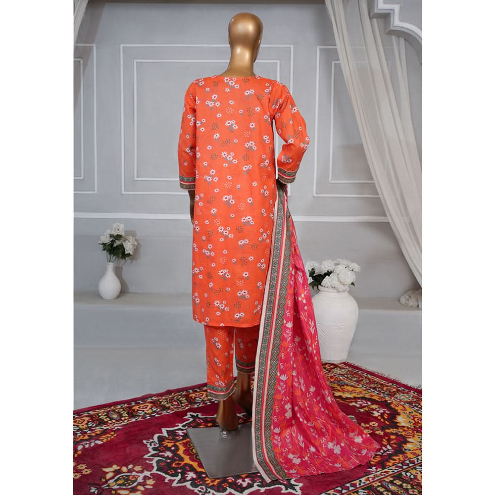 Leeds Muskan Digital Lawn Printed 3Pcs Unstitched Suit Cord's With Dupatta, Women, 3Pcs Shalwar Suit, Leeds Textile, Chase Value