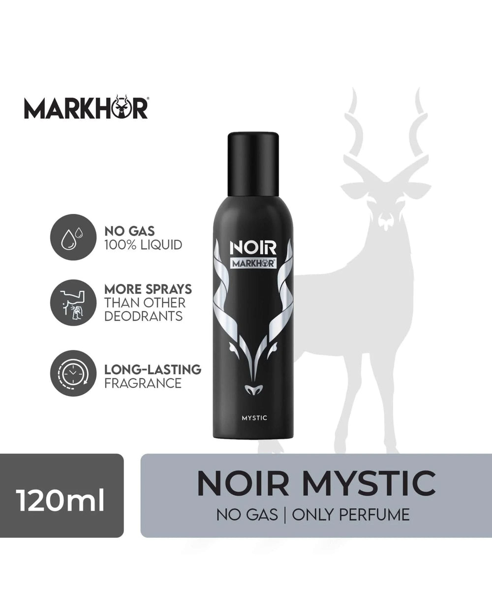 Markhor Body Spray Noir - 120ml, Men Body Spray & Mist, Chase Value, Chase Value