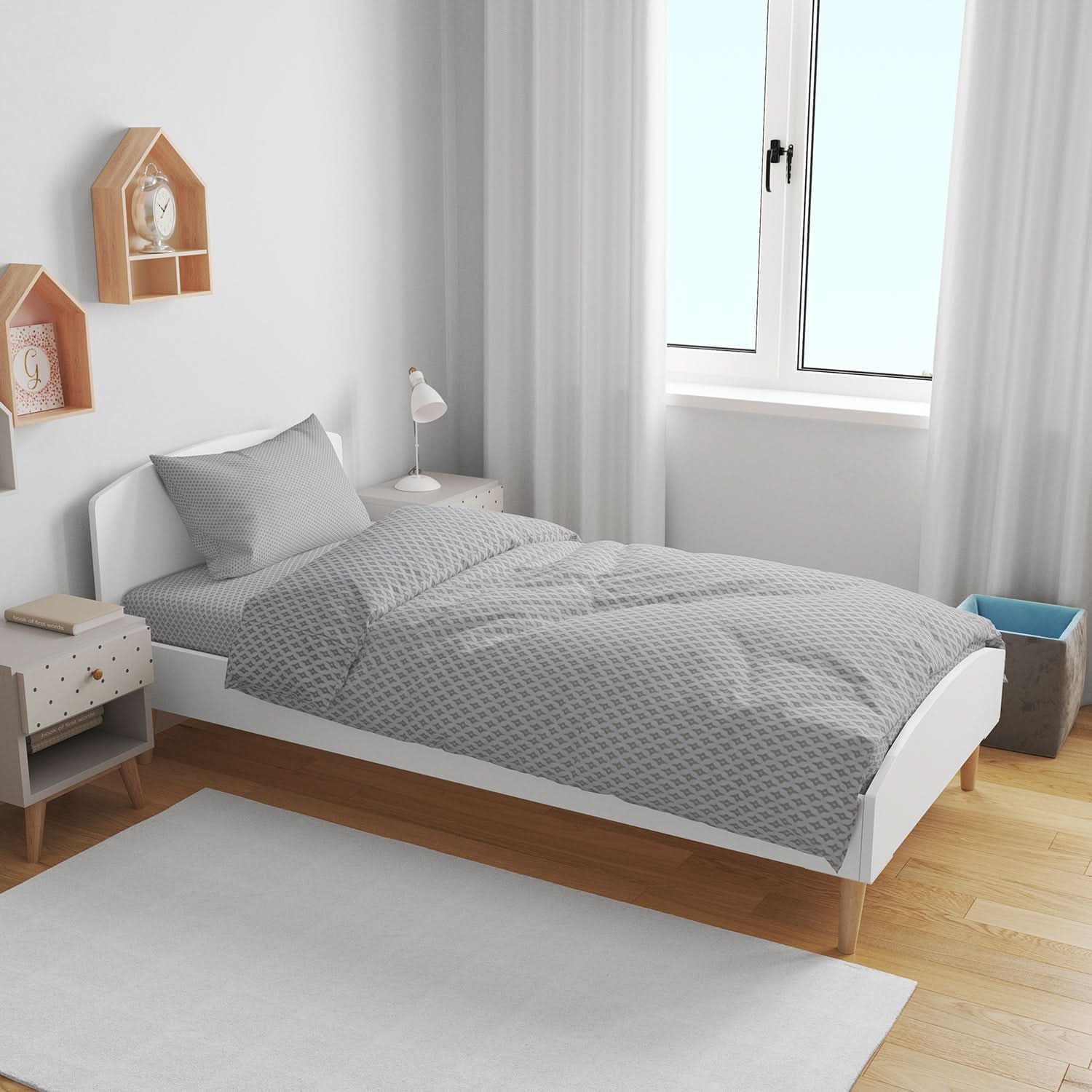Single Bedsheet 2pcs - N24, Single Size Bed Sheet, Chase Value, Chase Value
