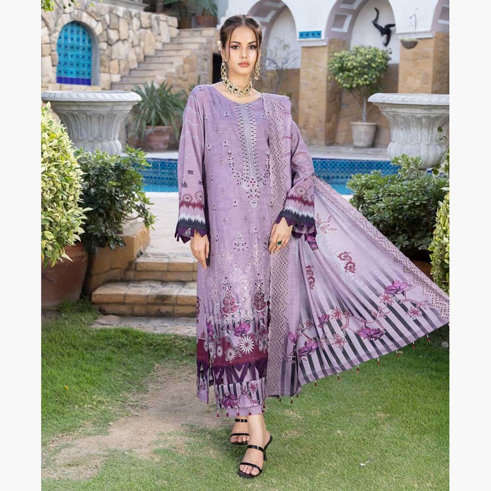 Schick Natasha Slub Lawn Embroidered Unstitched 3Pcs Suit - 2, Women, 3Pcs Shalwar Suit, MI Creation, Chase Value
