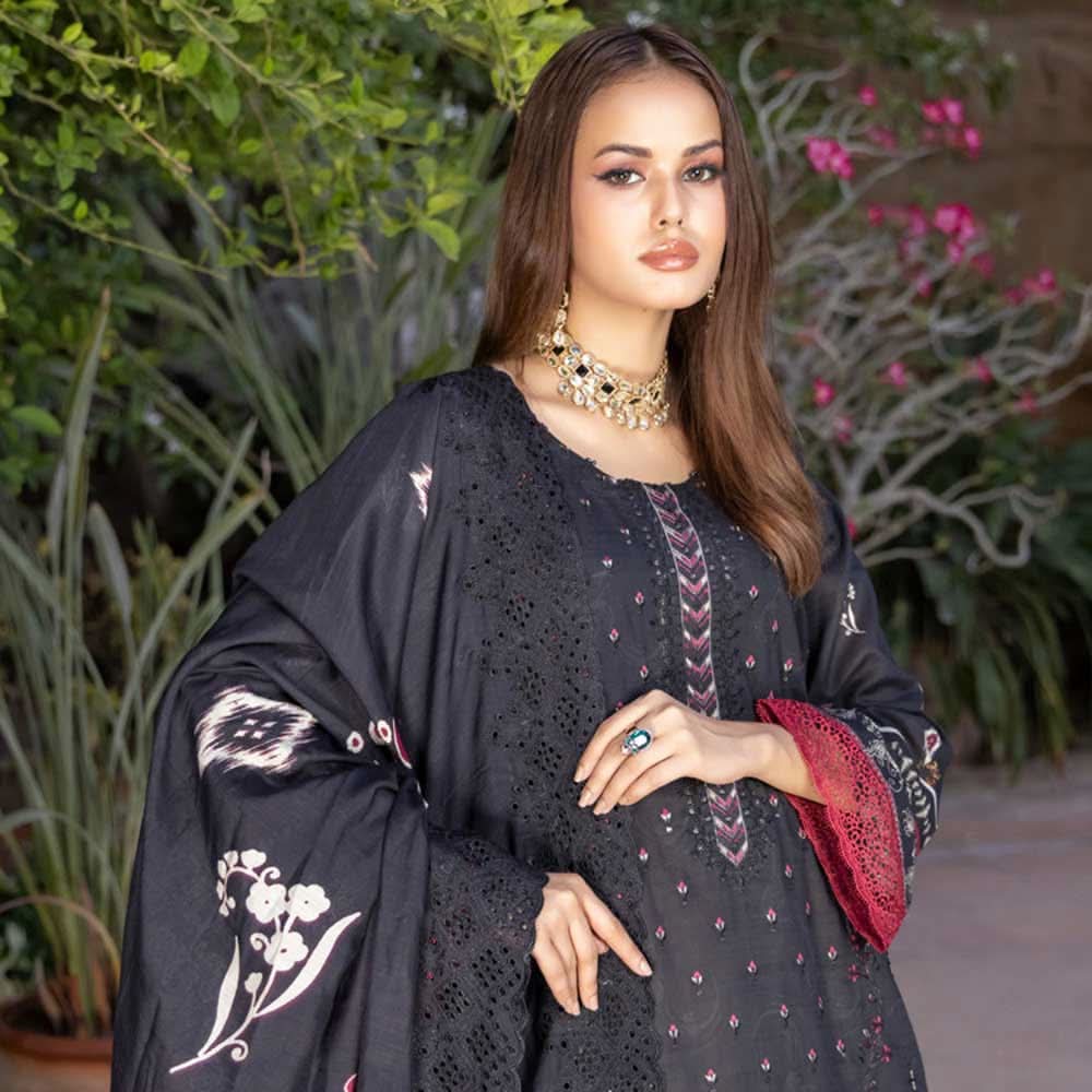 Schick Natasha Slub Lawn Embroidered Unstitched 3Pcs Suit - 5, Women, 3Pcs Shalwar Suit, MI Creation, Chase Value