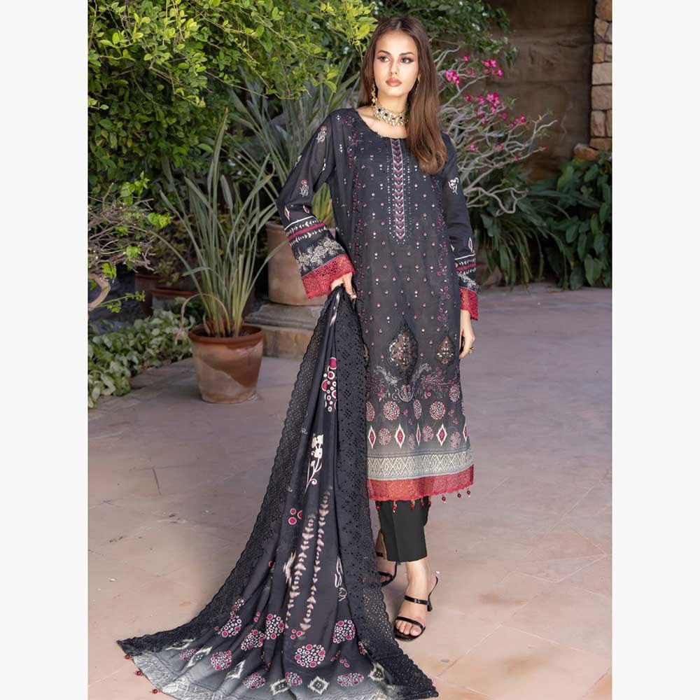 Schick Natasha Slub Lawn Embroidered Unstitched 3Pcs Suit - 5, Women, 3Pcs Shalwar Suit, MI Creation, Chase Value