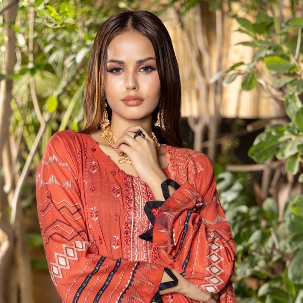 Schick Natasha Slub Lawn Embroidered Unstitched 3Pcs Suit - 4, Women, 3Pcs Shalwar Suit, MI Creation, Chase Value