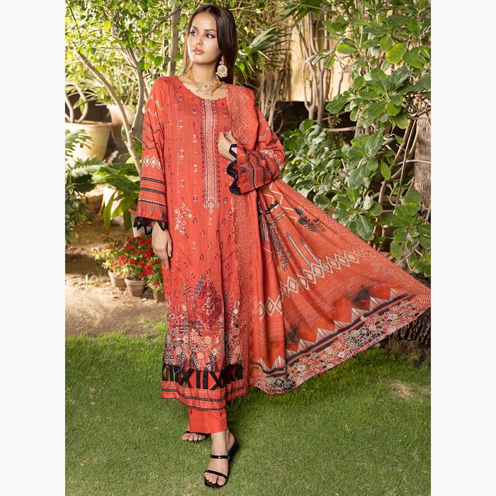 Schick Natasha Slub Lawn Embroidered Unstitched 3Pcs Suit - 4, Women, 3Pcs Shalwar Suit, MI Creation, Chase Value