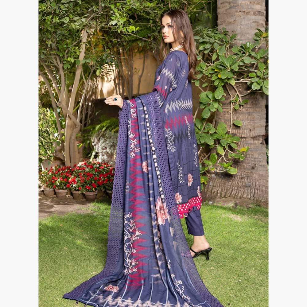 Schick Natasha Slub Lawn Embroidered Unstitched 3Pcs Suit - 8, Women, 3Pcs Shalwar Suit, MI Creation, Chase Value