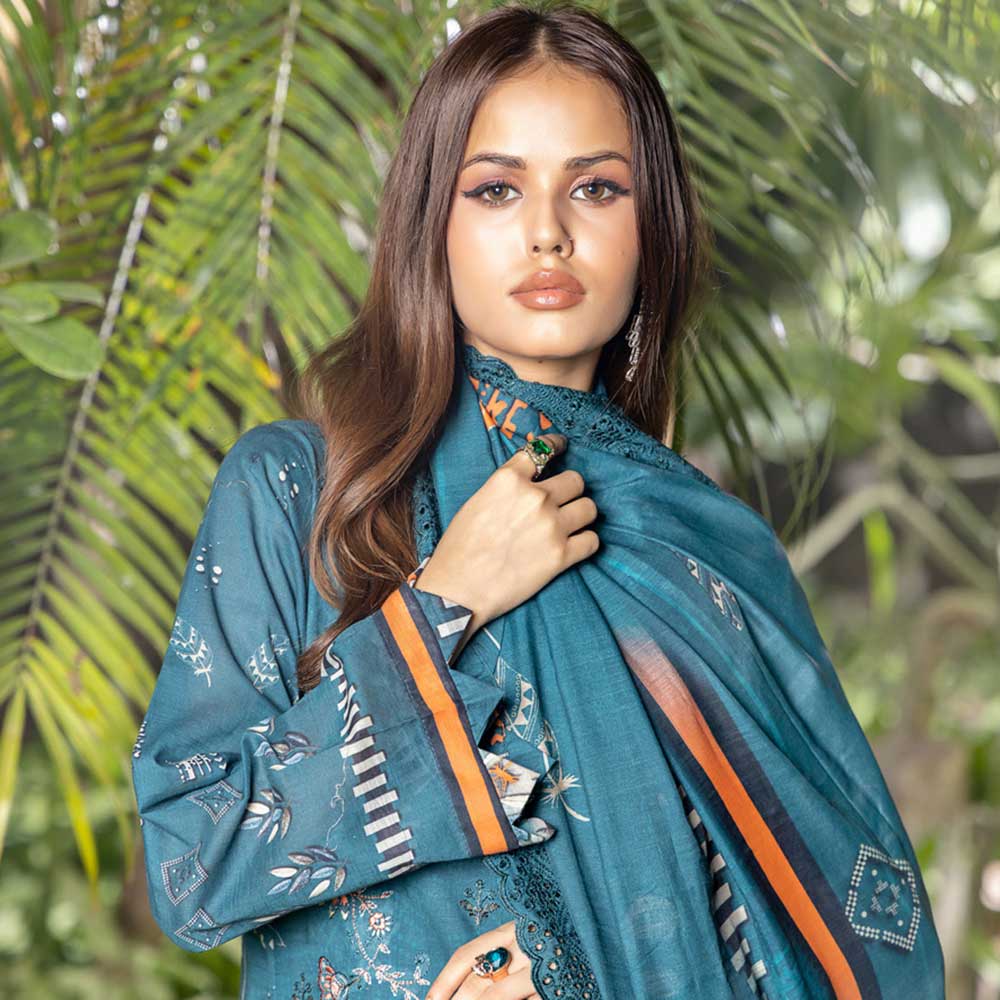 Schick Natasha Slub Lawn Embroidered Unstitched 3Pcs Suit - 1, Women, 3Pcs Shalwar Suit, MI Creation, Chase Value