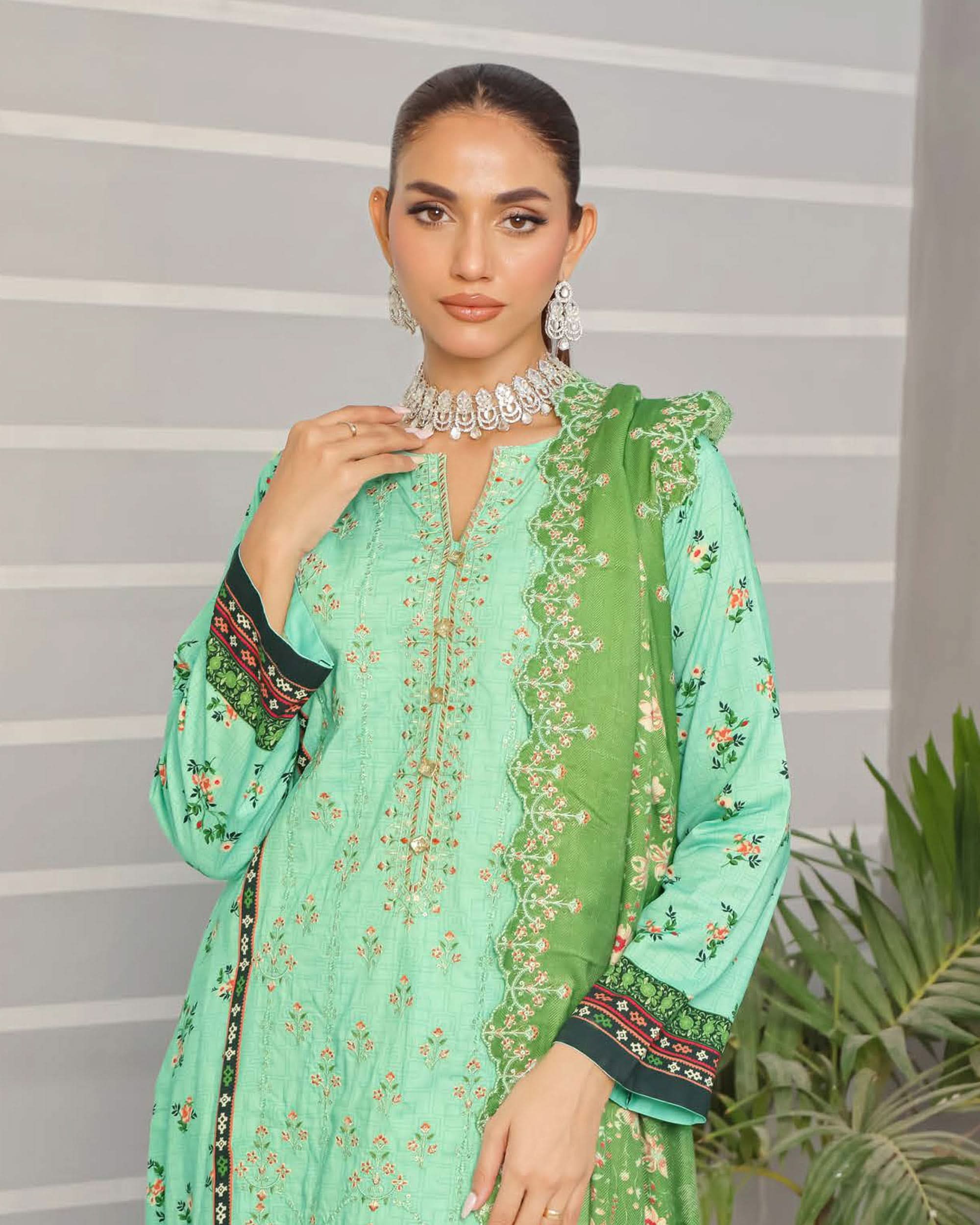 Nazia By RA-Bin Hameed Emboridered Linen Unstitched 3Pcs Suit - TS-2025, Women, 3Pcs Shalwar Suit, Rana Arts, Chase Value