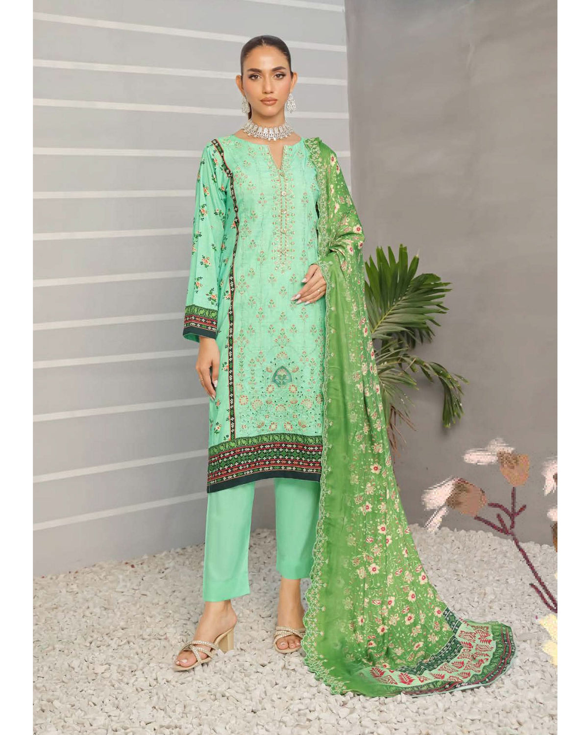 Nazia By RA-Bin Hameed Emboridered Linen Unstitched 3Pcs Suit - TS-2025, Women, 3Pcs Shalwar Suit, Rana Arts, Chase Value